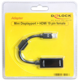 Delock  65099 fekete adapter mini displayport apa > HDMI pin anya 65099 kép, fotó