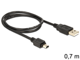 Delock  82396 0,7 méter USB 2.0-A > USB mini-B 5 pin apa/apa kábel 82396 kép, fotó