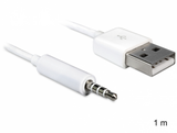 Delock  83182 USB-A apa > sztereó jack 3.5 mm apa 4 pin iPod Shuffle 1 m kábel 83182 kép, fotó