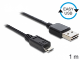 Delock  83366 EASY-USB 2.0 -A apa > USB 2.0 micro-B apa 1 m kábel 83366 kép, fotó