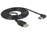 Delock  83553 USB2.0-A jobbra/balra 90°-s dugó + USB2.0-A aljzat csatlakozók kábel - 3m 83553 kép, fotó
