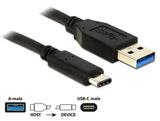 Delock  83869 USB 10 Gbps (USB 3.1 Gen 2) A típusú csatlakozódugó > USB Type-C 5 m fekete kábel 83869 kép, fotó