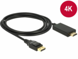 Delock  85317 Kábel Displayport 1.2 dugó > High Speed HDMI-A dugó passzív 4K - 2 m - fekete 85317 kép, fotó