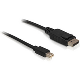 Delock  kábel mini Displayport 1.2 male to Displayport male 4K 60Hz, 2m, fekete 82438 kép, fotó