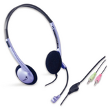 Genius  HS-02B jack fekete-lila mikrofonos PC fejhallgató headset 31710037100 kép, fotó