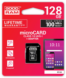 GoodRAM  128GB microSDXC UHS-I U1 C10 memóriakártya + adapter (M1AA-1280R12) M1AA-1280R12 kép, fotó