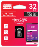 GoodRAM  32GB microSDHC UHS-I U1 C10 memóriakártya + adapter (M1AA-0320R12) M1AA-0320R12 kép, fotó