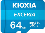 KIOXIA  64GB microSDXC EXCERIA memóriakártya CL10 U1 + adapter (LMEX1L064GG2) LMEX1L064GG2 kép, fotó