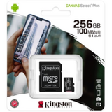 Kingston  Memóriakártya MicroSDXC 256GB Canvas Select Plus 100R A1 C10 + Adapter SDCS2/256GB kép, fotó