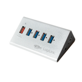 Logilink  USB UA0227 USB3.0 szupergyors 4 portos külső hub + 1 gyorstöltő port UA0227 kép, fotó
