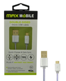 Max Mobile  double sided 1m ezüst Micro USB kábel 3858891305127 kép, fotó